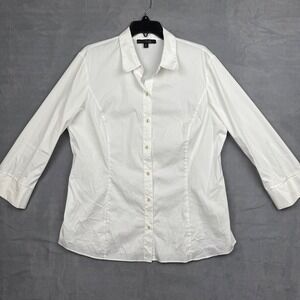 Lafayette 148 New York Crisp White Button Down Shirt